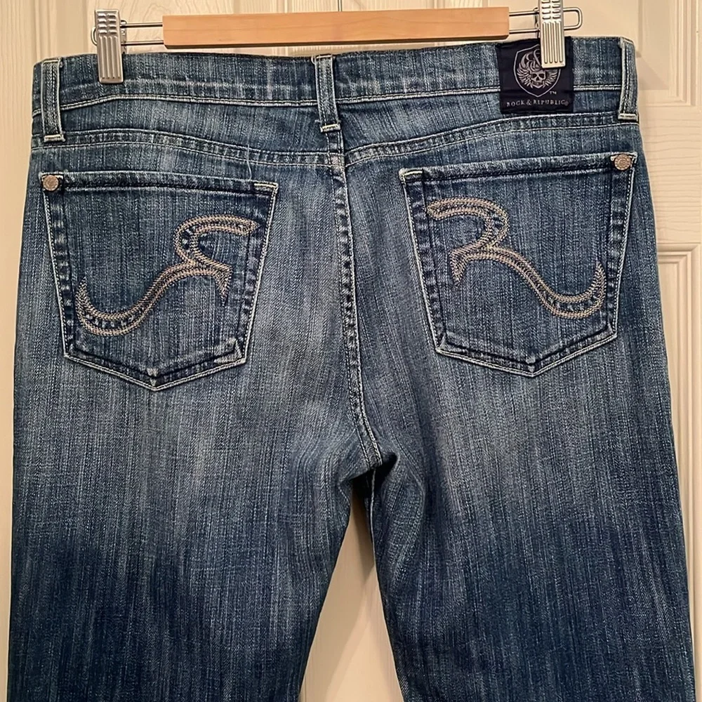 Rock & Republic Women’s Kasandra Mid Rise Medium Wash Bootcut Jeans Sz 30 Cowboy